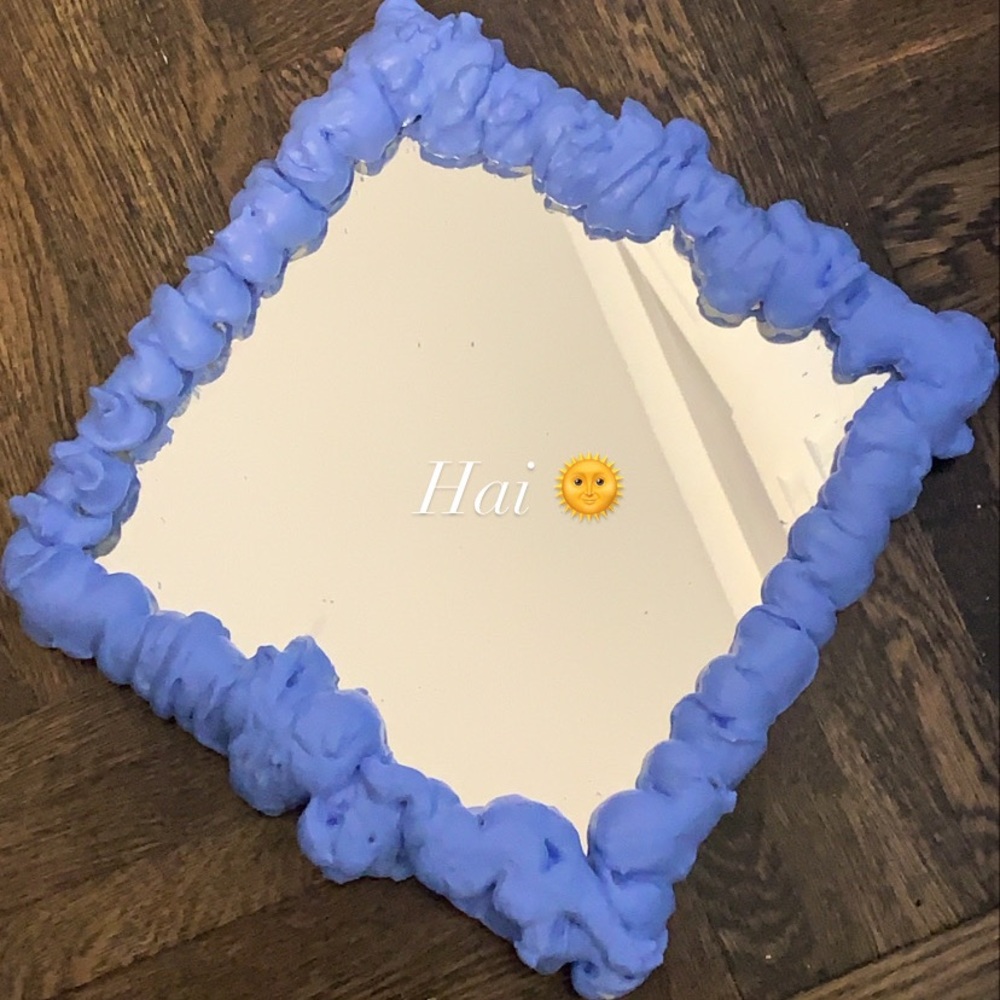 Foam Mirror in Sky Blue Frosting